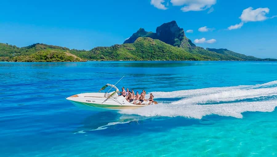 Bora Bora: Blue Lagoon Cruise, Snorkeling and Lunch . - Getting There in Bora-Bora: Pickup, Pontons, and Boat Comfort