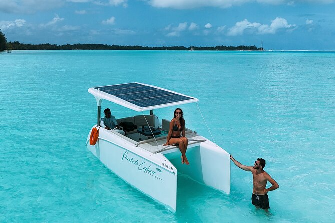 Bora Bora Private Solar Boat Experience - Stop 2: The sandbank break for real downtime