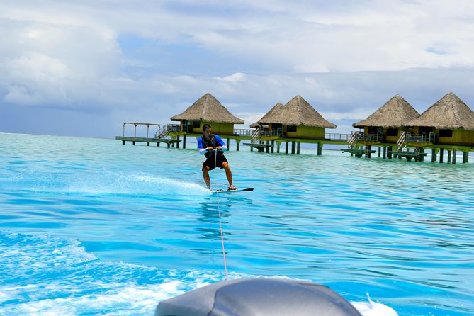 Bora Bora Water Sport : Wakeboard Ski Tube - Instructor coaching that makes first-timers stand up, Alban and Manka’s style