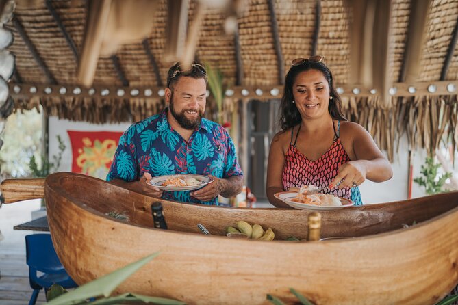 Day on a private island in Bora Bora - alone in the world - Lunch in the water: Ken’s Polynesian buffet and the coconut milk moment