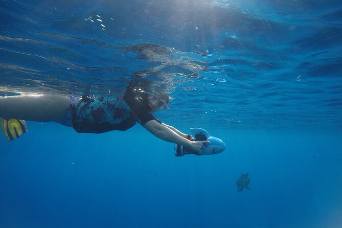 Snorkeling EN Underwater Scooter in Tahiti - Reef Color, Plus Wrecks and Even a Plane