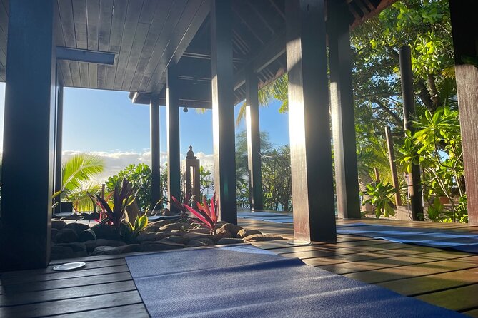 Yoga at sunrise at Sofitel Moorea, overlooking Tahiti - Where Sunrise Yoga Begins at Beach Bar BP 28 Teavaro